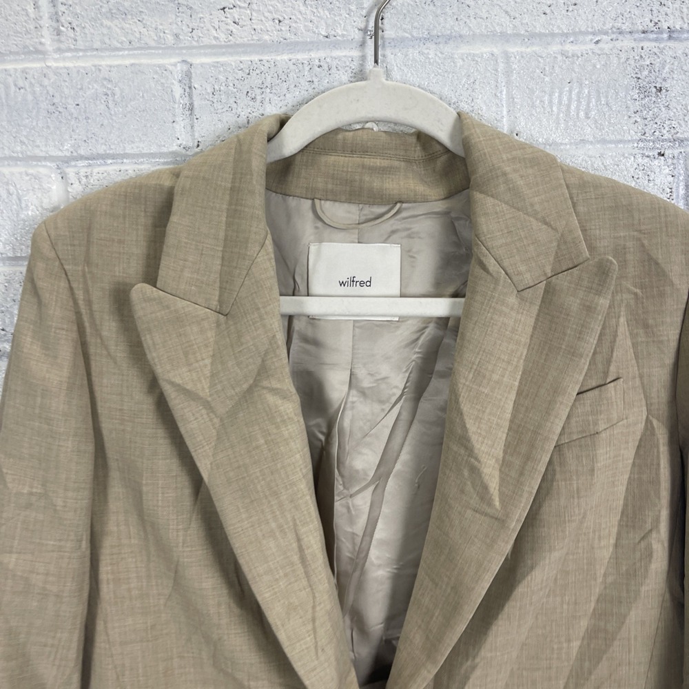 Wilfred Aritzia Oversized Blazer Beige Womens Size XS Office Preppy Old Money - Picture 3 of 16